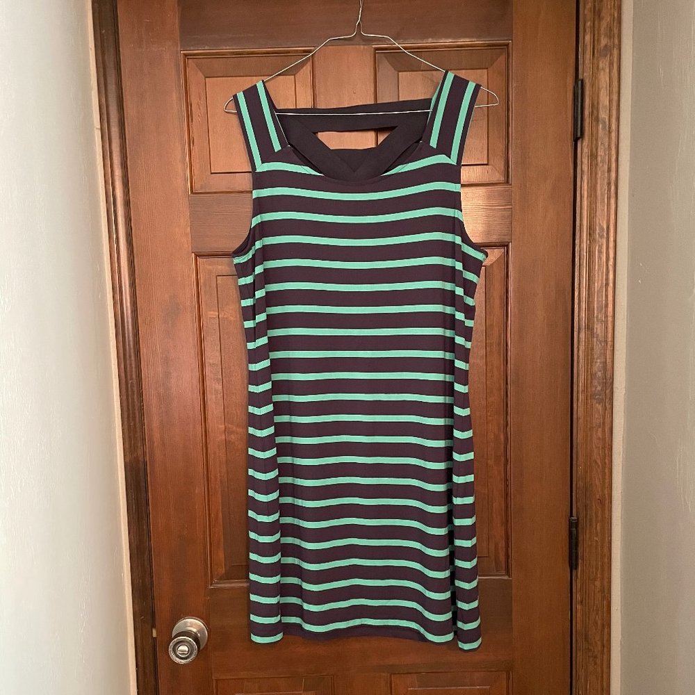 NWOT XL dark gray/mint green stripped Holly Robinson Peete tank dress
